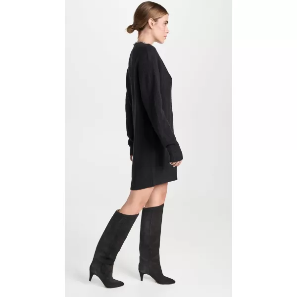 Rag amp Bone Womens Durham Herringbone Cashmere Mini DressBlack