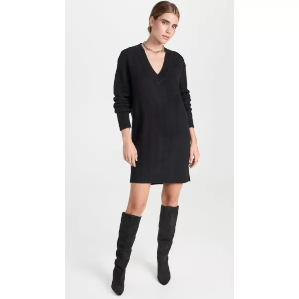 Rag amp Bone Womens Durham Herringbone Cashmere Mini DressBlack