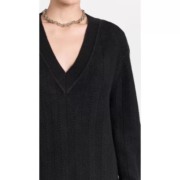 Rag amp Bone Womens Durham Herringbone Cashmere Mini DressBlack