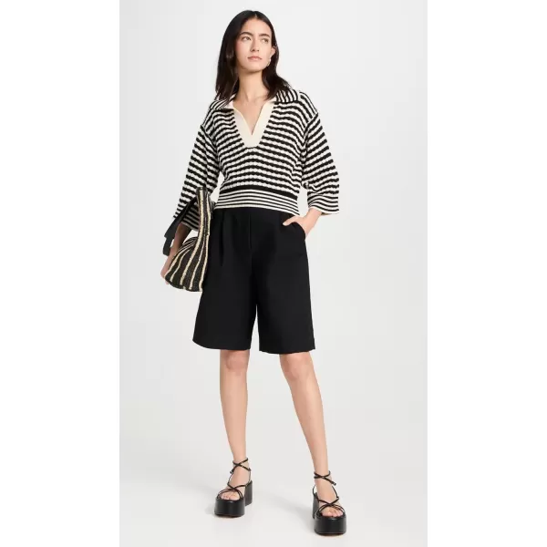 Ramy Brook Womens Azaria SweaterBlackIvory Stripe