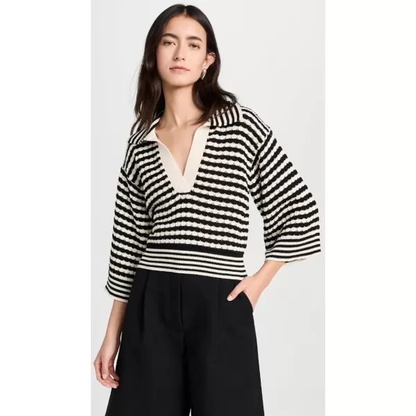 Ramy Brook Womens Azaria SweaterBlackIvory Stripe