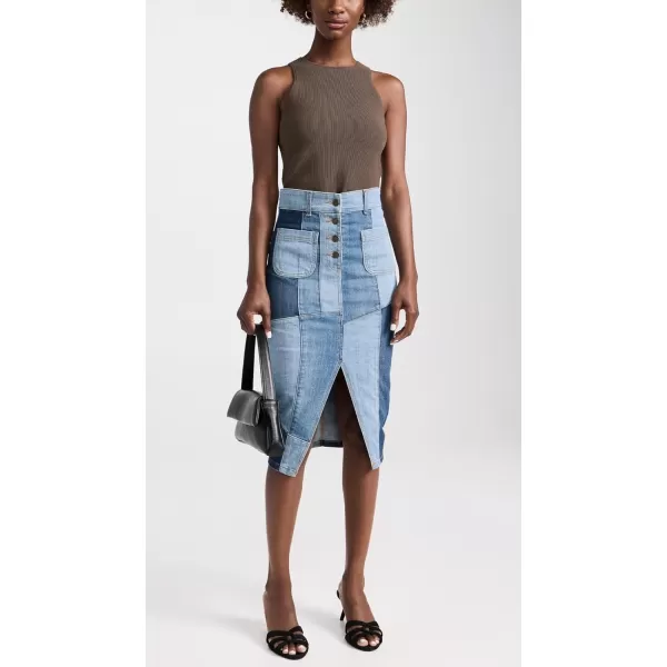 Ramy Brook Womens Bellami SkirtPatchwork Denim