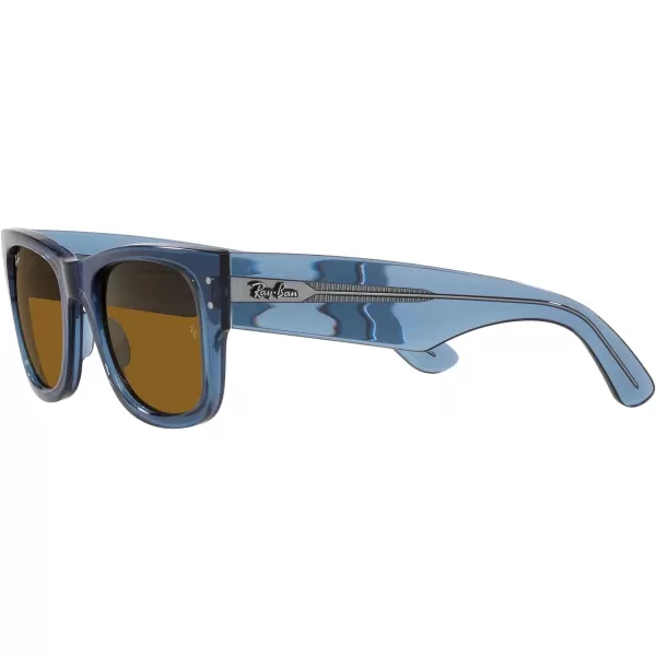 RayBan RB0840s Mega Wayfarer Square SunglassesTransparent BlueBrown