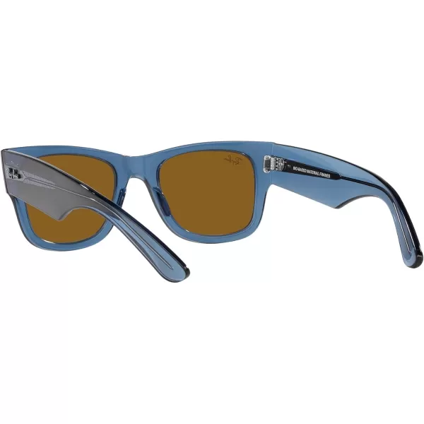 RayBan RB0840s Mega Wayfarer Square SunglassesTransparent BlueBrown