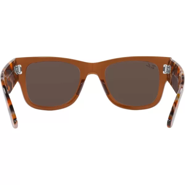 RayBan RB0840s Mega Wayfarer Square SunglassesTransparent BrownLight Brown Mirrored Gold