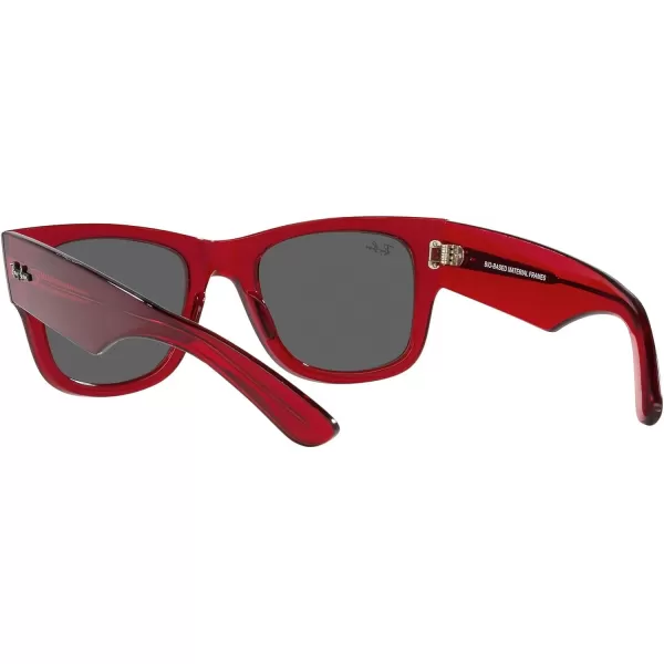 RayBan RB0840s Mega Wayfarer Square SunglassesTransparent RedDark Grey