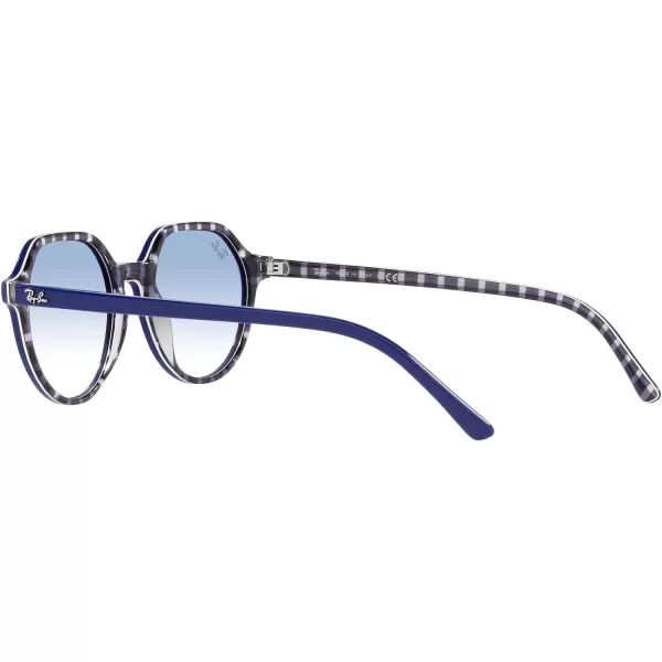 RayBan RB2195 Thalia Square SunglassesBlue on Vichy BlueWhiteClear Gradient Blue