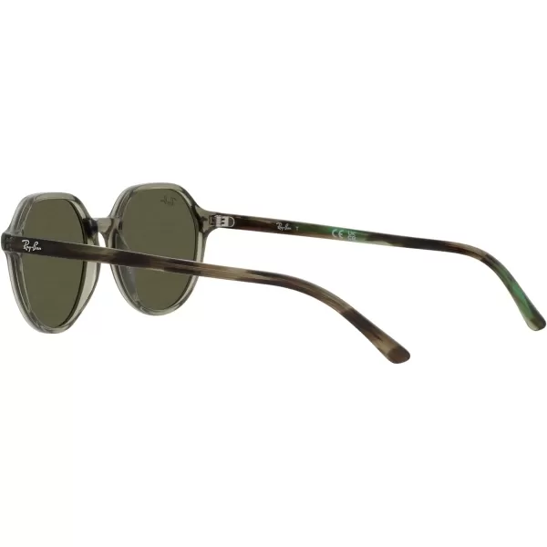 RayBan RB2195 Thalia Square SunglassesTransparent GreenGrey Mirror