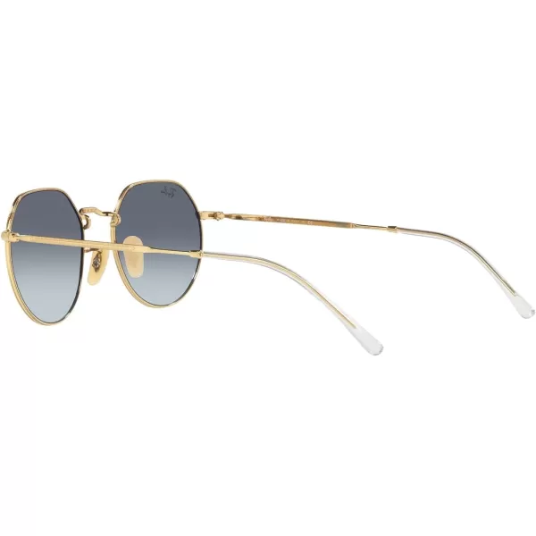 RayBan RB3565 Jack Round SunglassesGoldBlue Gradient Grey