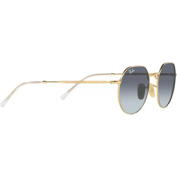 RayBan RB3565 Jack Round SunglassesGoldBlue Gradient Grey