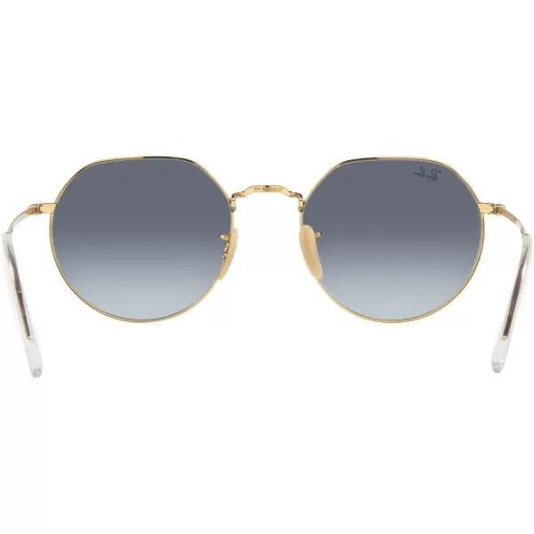 RayBan RB3565 Jack Round SunglassesGoldBlue Gradient Grey