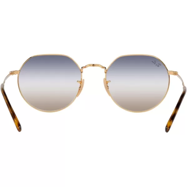 RayBan RB3565 Jack Round SunglassesGoldClear Gradient Blue