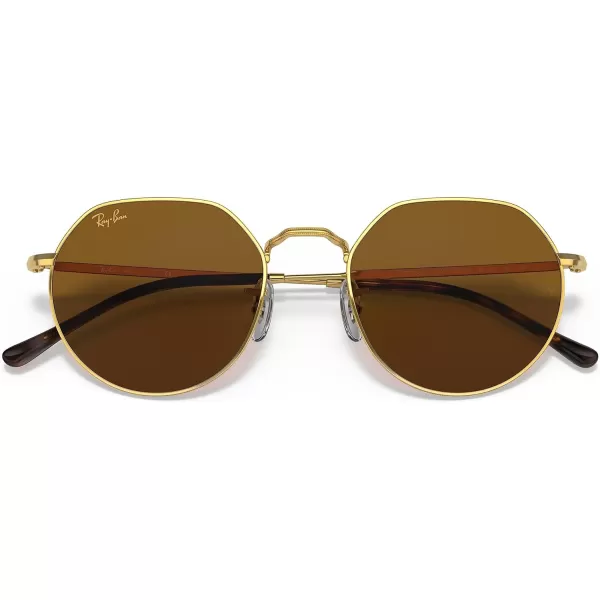 RayBan RB3565 Jack Round SunglassesLegend GoldBrown