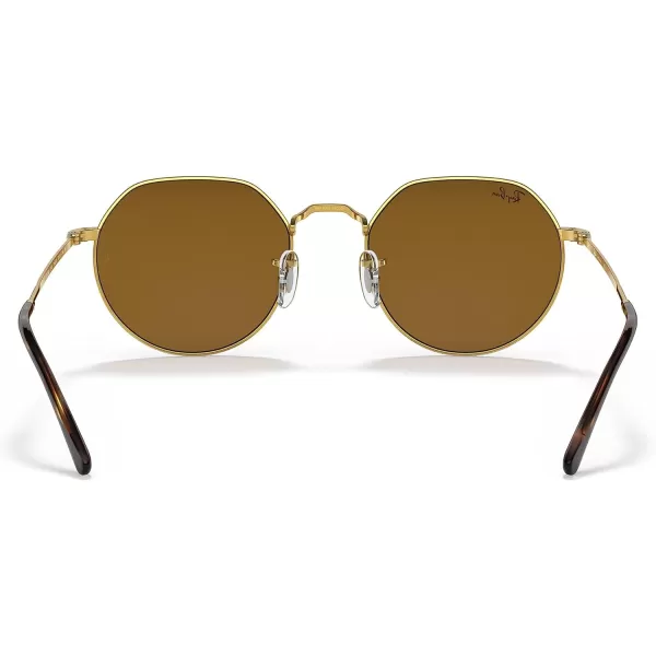 RayBan RB3565 Jack Round SunglassesLegend GoldBrown