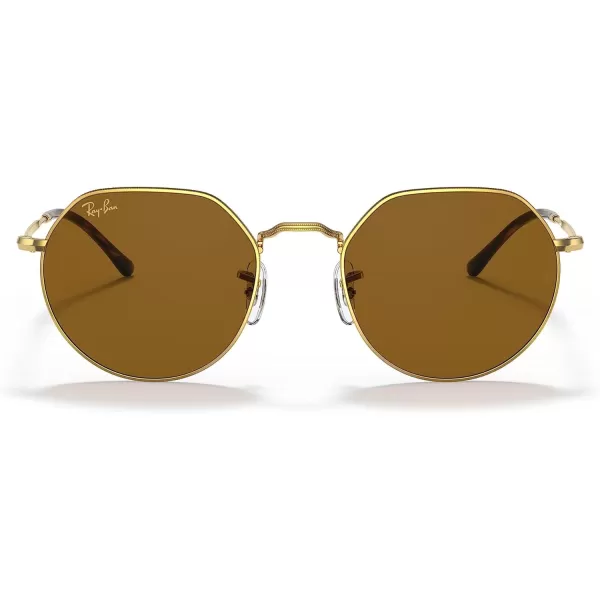 RayBan RB3565 Jack Round SunglassesLegend GoldBrown