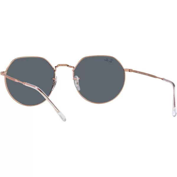 RayBan RB3565 Jack Round SunglassesRose GoldBlue