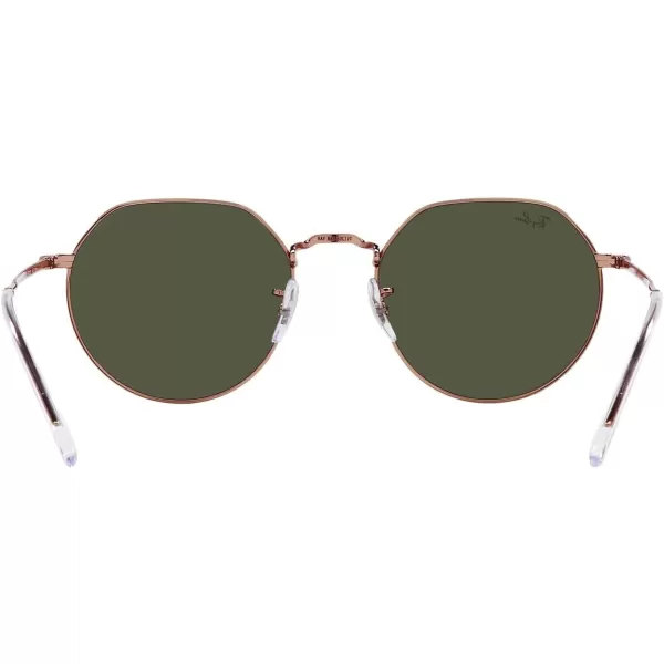 RayBan RB3565 Jack Round SunglassesRose GoldGreen