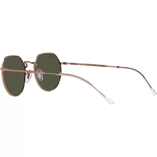 RayBan RB3565 Jack Round SunglassesRose GoldGreen