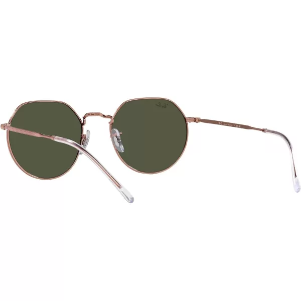 RayBan RB3565 Jack Round SunglassesRose GoldGreen