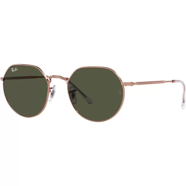 RayBan RB3565 Jack Round SunglassesRose GoldGreen