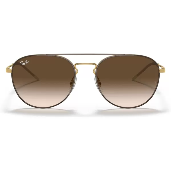 RayBan RB3589 Square SunglassesBrown on GoldBrown Gradient Dark Brown