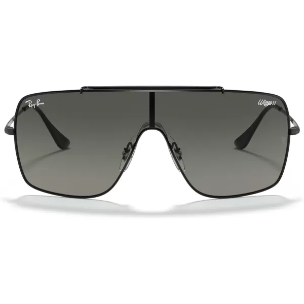 RayBan RB3697 Wings Ii Square SunglassesBlackGrey Gradient Dark Grey