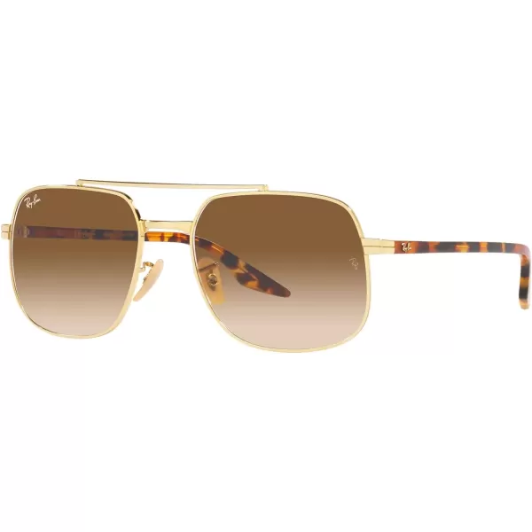 RayBan RB3699 Square SunglassesGoldClear Brown Gradient