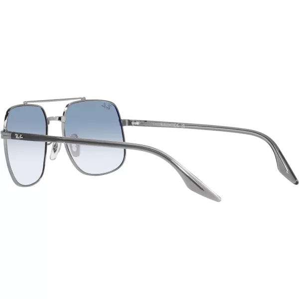 RayBan RB3699 Square SunglassesGunmetalClear Blue Gradient