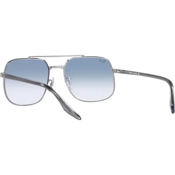 RayBan RB3699 Square SunglassesGunmetalClear Blue Gradient