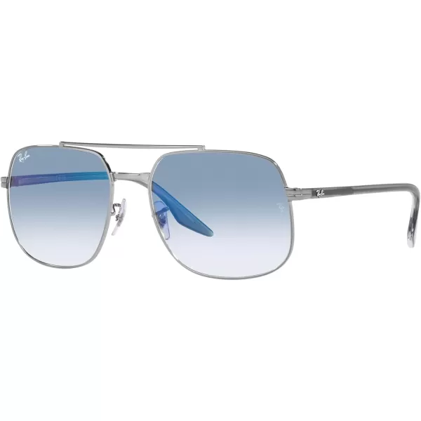 RayBan RB3699 Square SunglassesGunmetalClear Blue Gradient