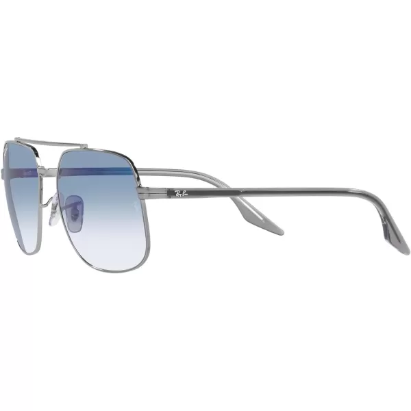 RayBan RB3699 Square SunglassesGunmetalClear Blue Gradient