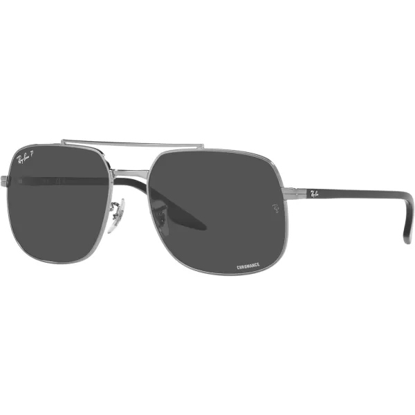 RayBan RB3699 Square SunglassesGunmetalPolarized Dark Grey