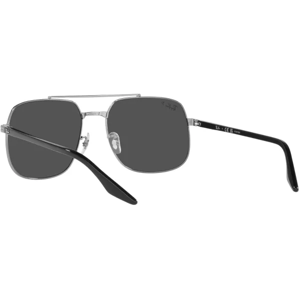 RayBan RB3699 Square SunglassesGunmetalPolarized Dark Grey