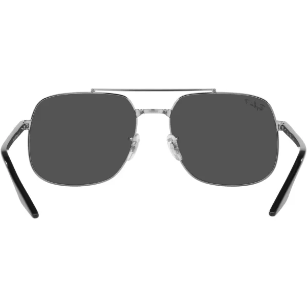 RayBan RB3699 Square SunglassesGunmetalPolarized Dark Grey