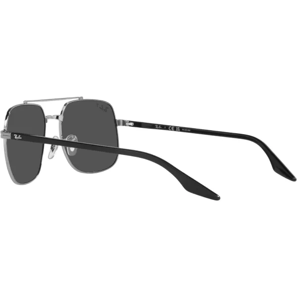 RayBan RB3699 Square SunglassesGunmetalPolarized Dark Grey