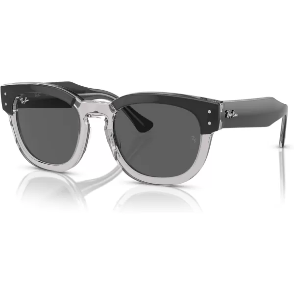 RayBan Rb0298s Mega Hawkeye Square SunglassesDark Grey on TransparentDark Grey