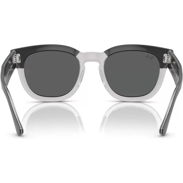 RayBan Rb0298s Mega Hawkeye Square SunglassesDark Grey on TransparentDark Grey