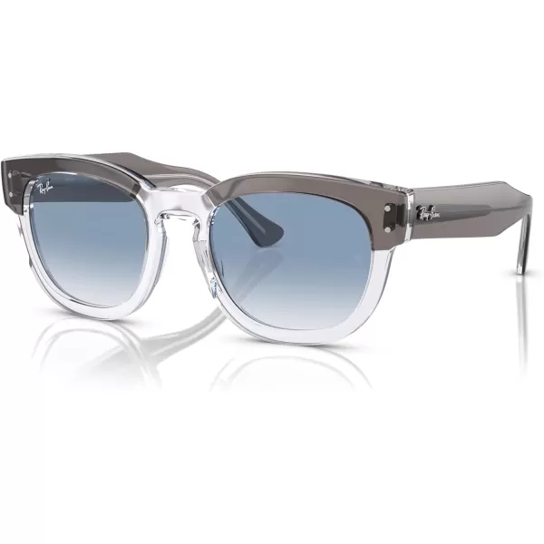 RayBan Rb0298s Mega Hawkeye Square SunglassesGrey on TransparentClear Gradient Blue