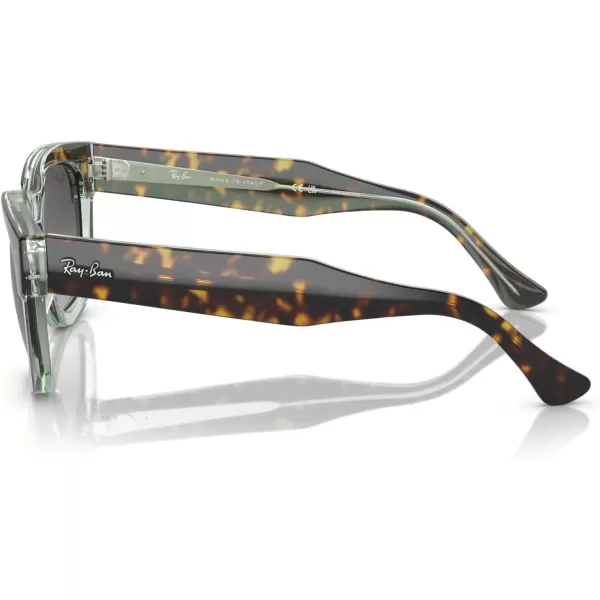 RayBan Rb0298s Mega Hawkeye Square SunglassesHavana on Transparent GreenGrey Gradient Polarized