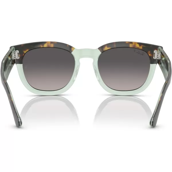 RayBan Rb0298s Mega Hawkeye Square SunglassesHavana on Transparent GreenGrey Gradient Polarized