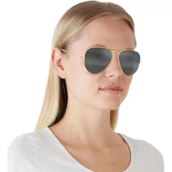 RayBan Rb3025 Classic Polarized Aviator SunglassesLegend GoldPolarized Clear Gradient Dark Blue