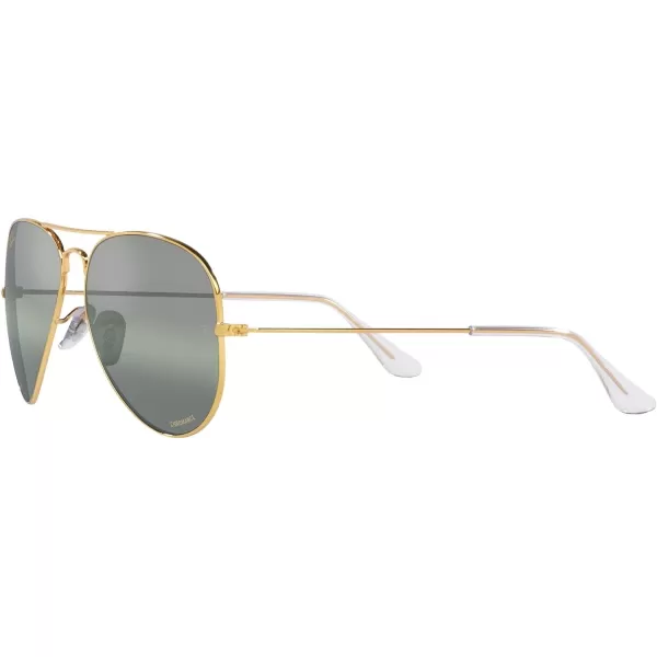 RayBan Rb3025 Classic Polarized Aviator SunglassesLegend GoldPolarized Gradient Dark Green Mirrored