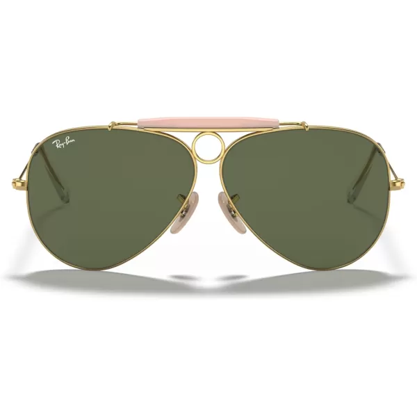 RayBan Rb3138 Shooter Aviator SunglassesGold BlushG15 Green