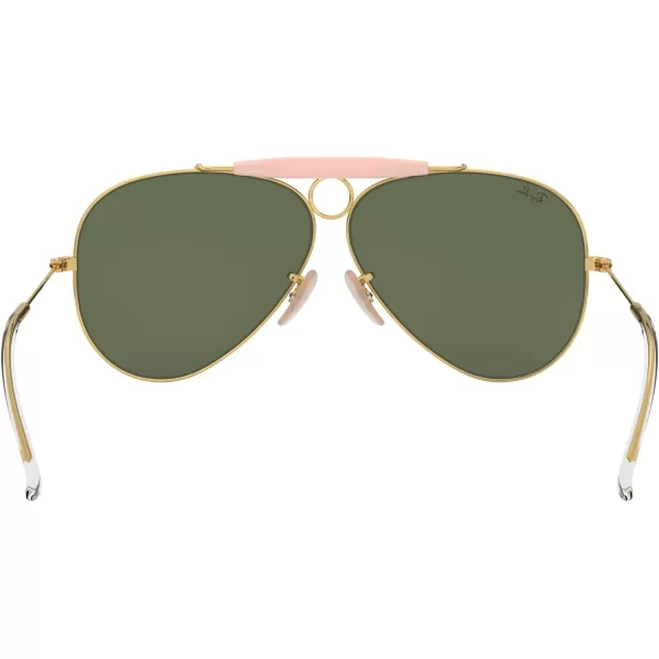 RayBan Rb3138 Shooter Aviator SunglassesGold BlushG15 Green