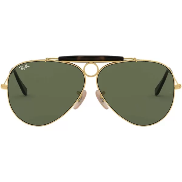 RayBan Rb3138 Shooter Aviator SunglassesGold HavanaG15 Green