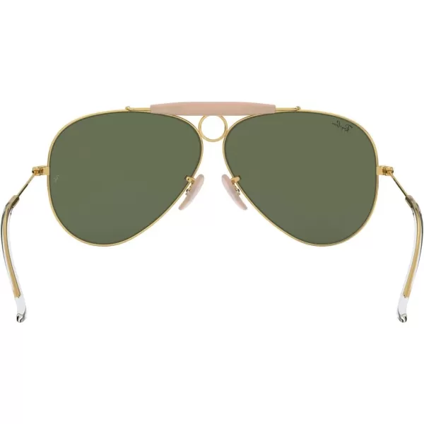 RayBan Rb3138 Shooter Aviator SunglassesGold NudeG15 Green