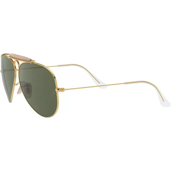 RayBan Rb3138 Shooter Aviator SunglassesGold NudeG15 Green