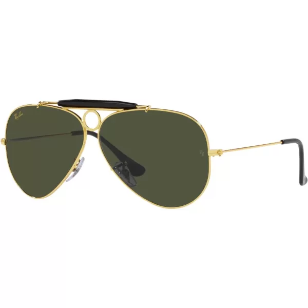 RayBan Rb3138 Shooter Aviator SunglassesLegend GoldGreen