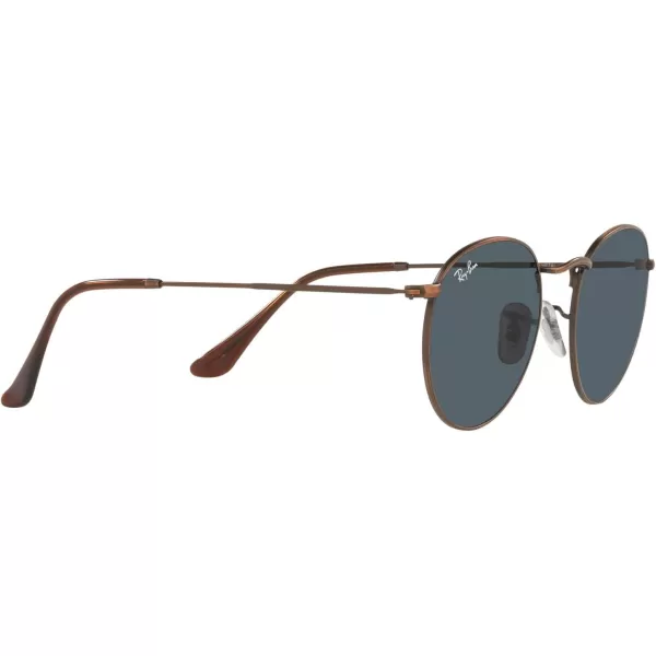 RayBan Rb3447 Round Metal SunglassesAntique CopperBlue