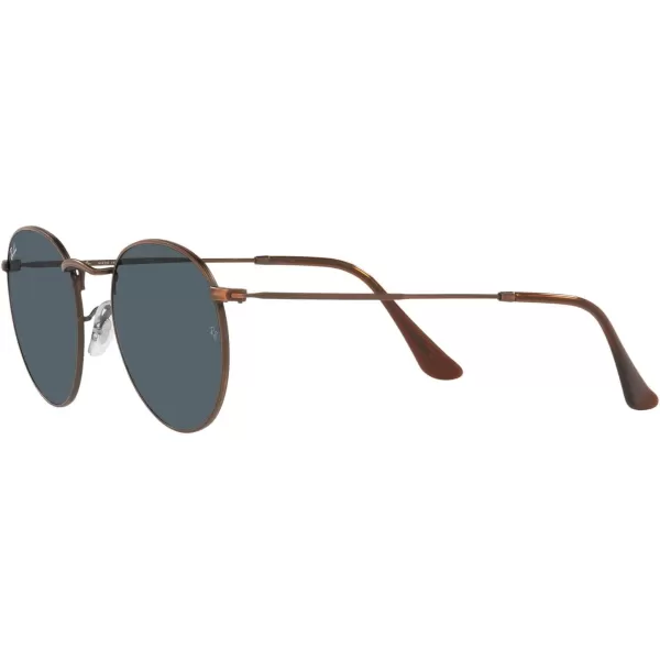 RayBan Rb3447 Round Metal SunglassesAntique CopperBlue